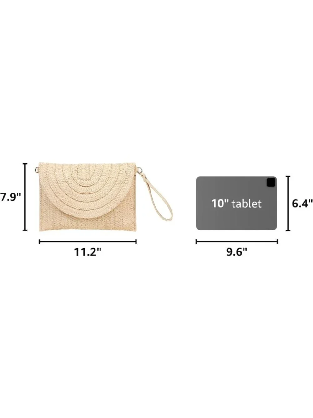 Woven Straw Clutch Handbag for Women - Summer Beach Purse, Stylish Envelope Bag